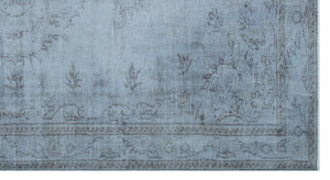 Blue Over Dyed Vintage Rug 4'12'' x 9'4'' ft 152 x 285 cm