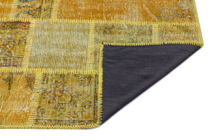 Yellow Over Dyed Patchwork Unique Rug 2'7'' x 4'11'' ft 80 x 150 cm