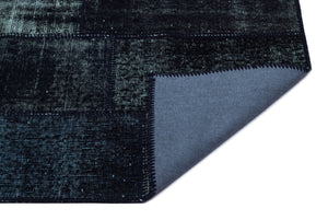 Black Over Dyed Patchwork Unique Rug 2'7'' x 4'11'' ft 80 x 150 cm