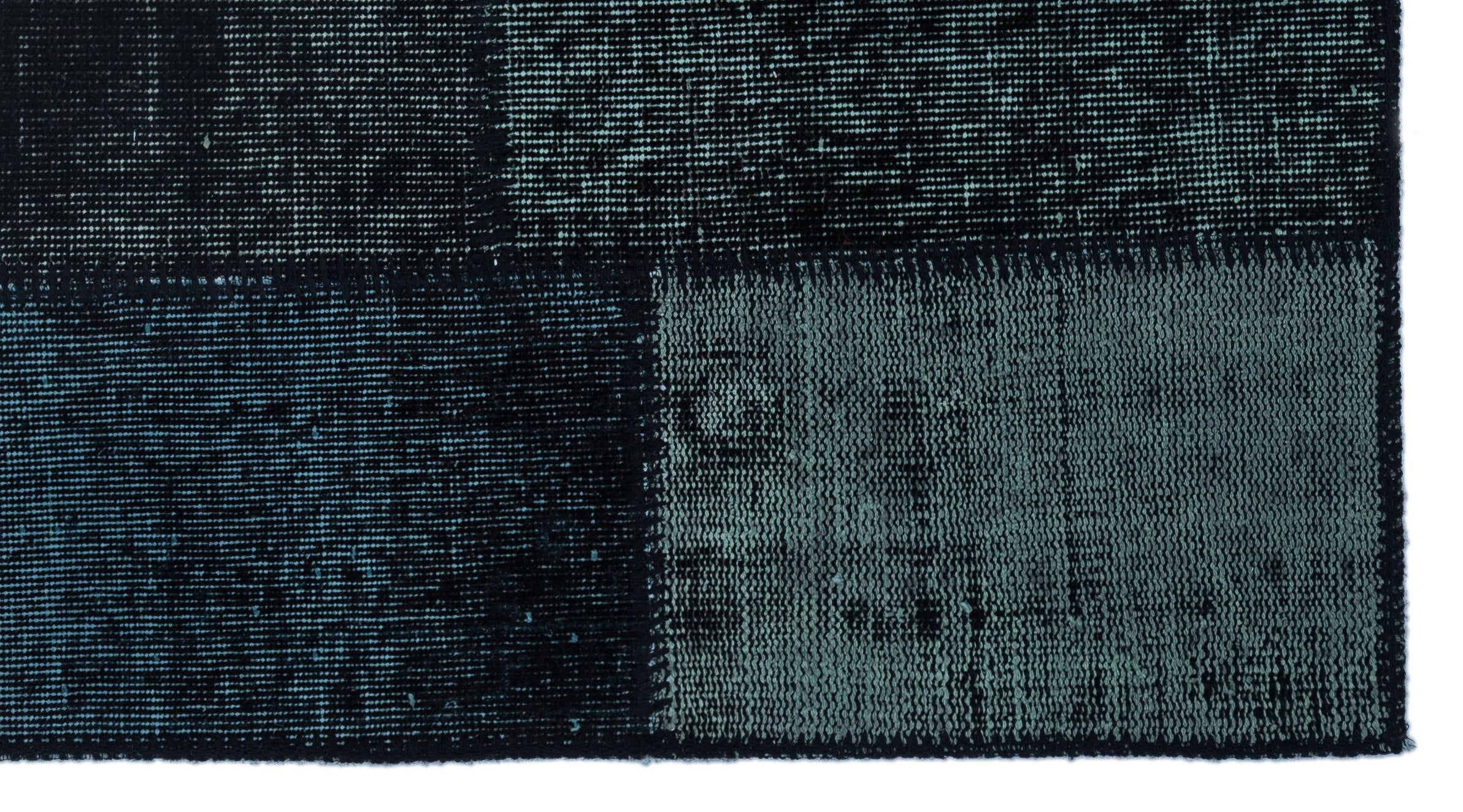 Black Over Dyed Patchwork Unique Rug 2'7'' x 4'11'' ft 80 x 150 cm