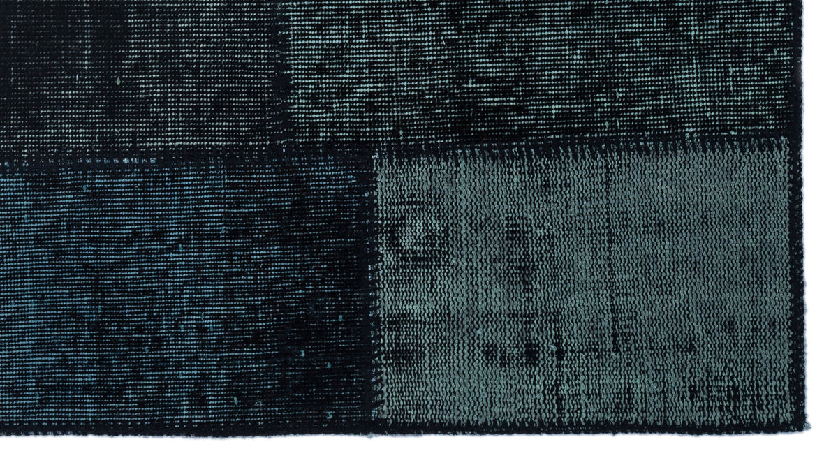 Black Over Dyed Patchwork Unique Rug 2&#39;7&#39;&#39; x 4&#39;11&#39;&#39; ft 80 x 150 cm