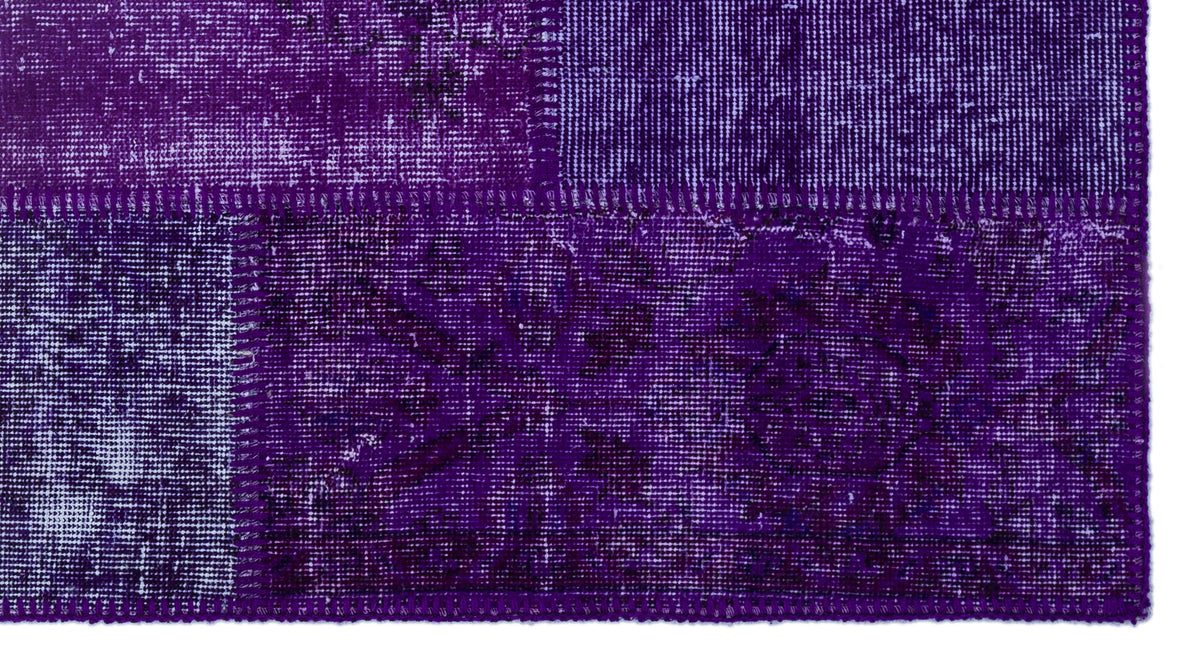 Purple Over Dyed Patchwork Unique Rug 2&#39;7&#39;&#39; x 4&#39;11&#39;&#39; ft 80 x 150 cm