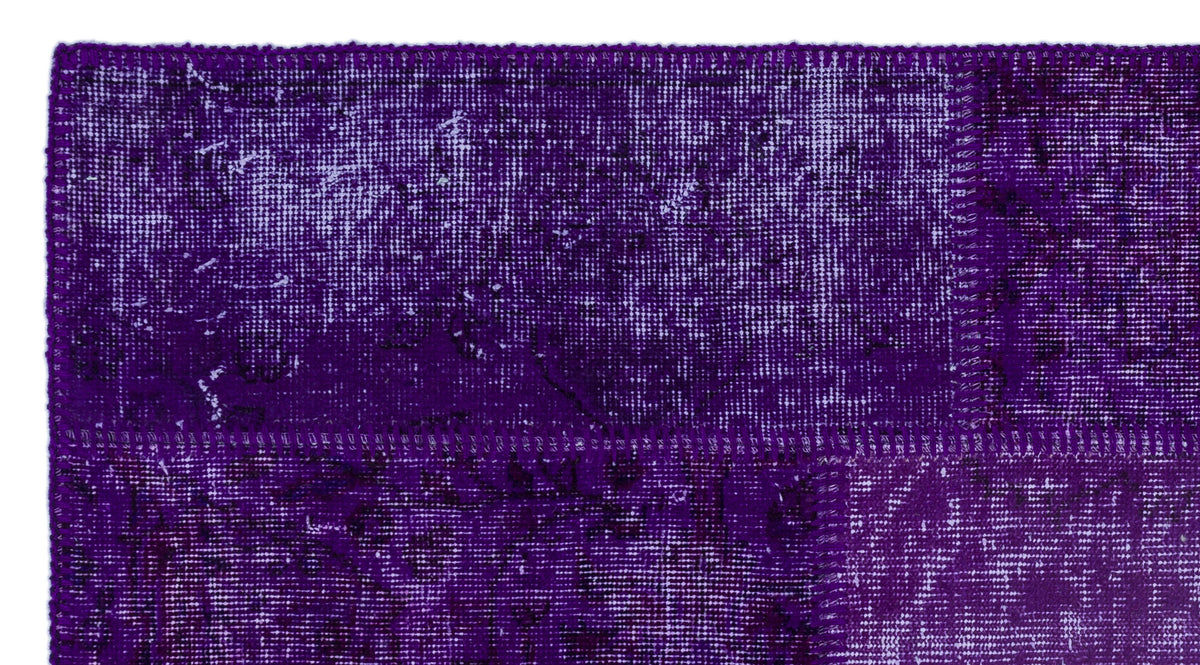 Purple Over Dyed Patchwork Unique Rug 2&#39;7&#39;&#39; x 4&#39;11&#39;&#39; ft 80 x 150 cm