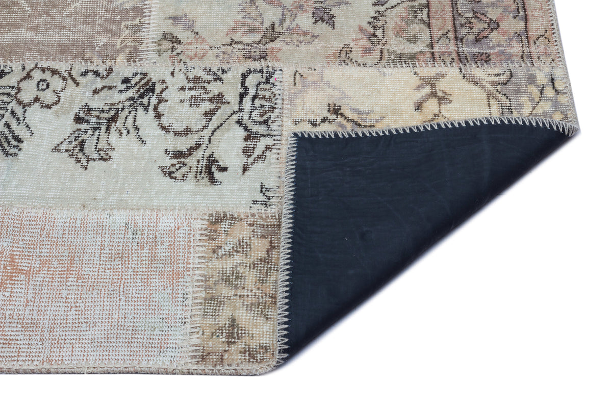Beige Over Dyed Patchwork Unique Rug 2&#39;7&#39;&#39; x 4&#39;11&#39;&#39; ft 80 x 150 cm