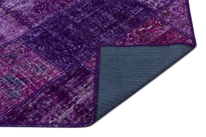 Purple Over Dyed Patchwork Unique Rug 2'7'' x 4'11'' ft 80 x 150 cm