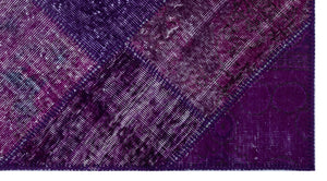 Purple Over Dyed Patchwork Unique Rug 2'7'' x 4'11'' ft 80 x 150 cm