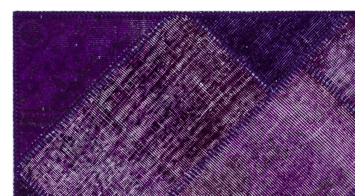 Purple Over Dyed Patchwork Unique Rug 2&#39;7&#39;&#39; x 4&#39;11&#39;&#39; ft 80 x 150 cm