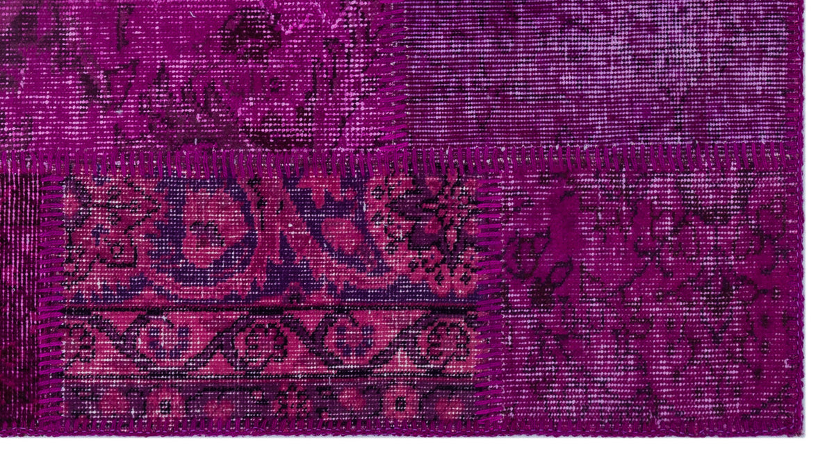 Purple Over Dyed Patchwork Unique Rug 2&#39;7&#39;&#39; x 4&#39;11&#39;&#39; ft 80 x 150 cm