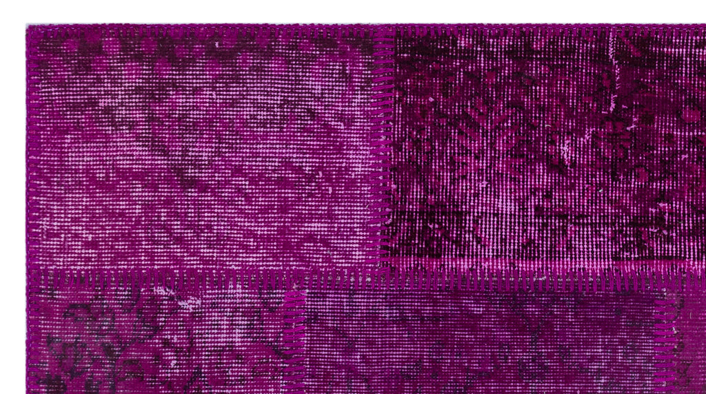 Purple Over Dyed Patchwork Unique Rug 2'7'' x 4'11'' ft 80 x 150 cm