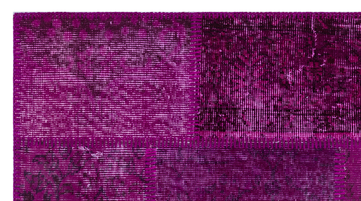 Purple Over Dyed Patchwork Unique Rug 2&#39;7&#39;&#39; x 4&#39;11&#39;&#39; ft 80 x 150 cm