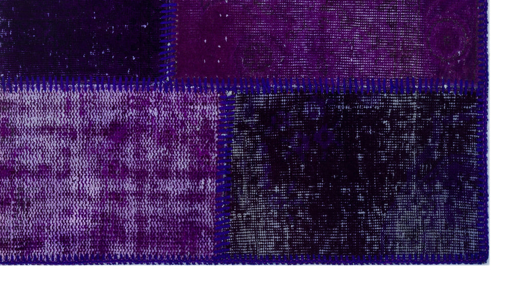 Purple Over Dyed Patchwork Unique Rug 2'7'' x 4'11'' ft 80 x 150 cm