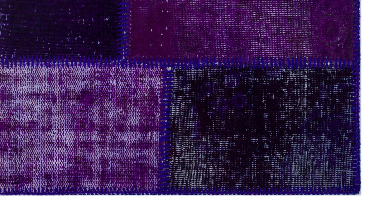 Purple Over Dyed Patchwork Unique Rug 2&#39;7&#39;&#39; x 4&#39;11&#39;&#39; ft 80 x 150 cm