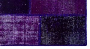 Purple Over Dyed Patchwork Unique Rug 2'7'' x 4'11'' ft 80 x 150 cm