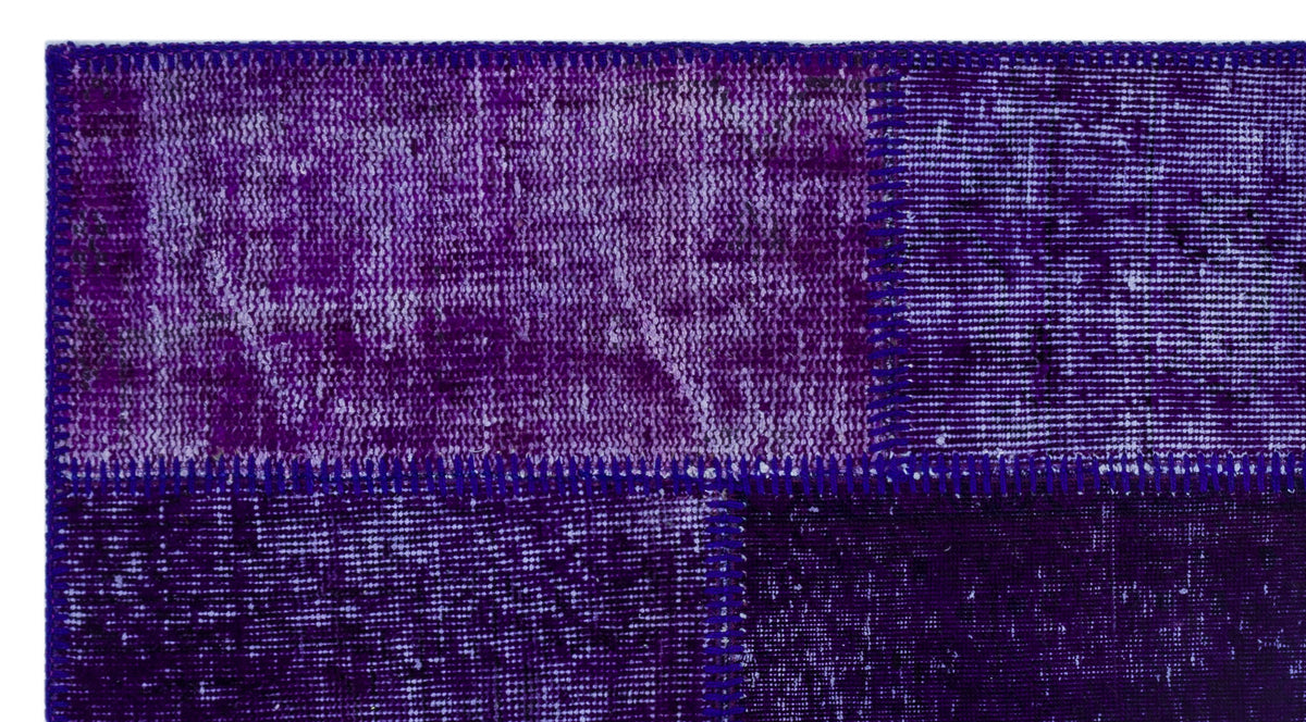 Purple Over Dyed Patchwork Unique Rug 2&#39;7&#39;&#39; x 4&#39;11&#39;&#39; ft 80 x 150 cm