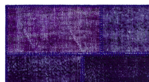 Purple Over Dyed Patchwork Unique Rug 2'7'' x 4'11'' ft 80 x 150 cm