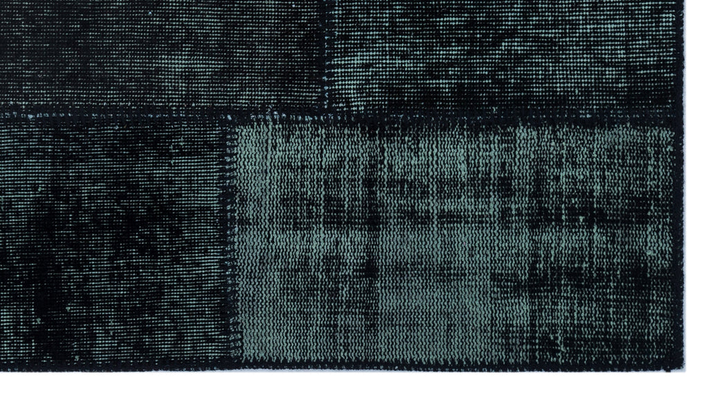 Black Over Dyed Patchwork Unique Rug 2'7'' x 4'11'' ft 80 x 150 cm