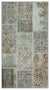 Beige Over Dyed Patchwork Unique Rug 2'7'' x 4'11'' ft 80 x 150 cm