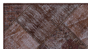 Brown Over Dyed Patchwork Unique Rug 2'7'' x 4'11'' ft 80 x 150 cm