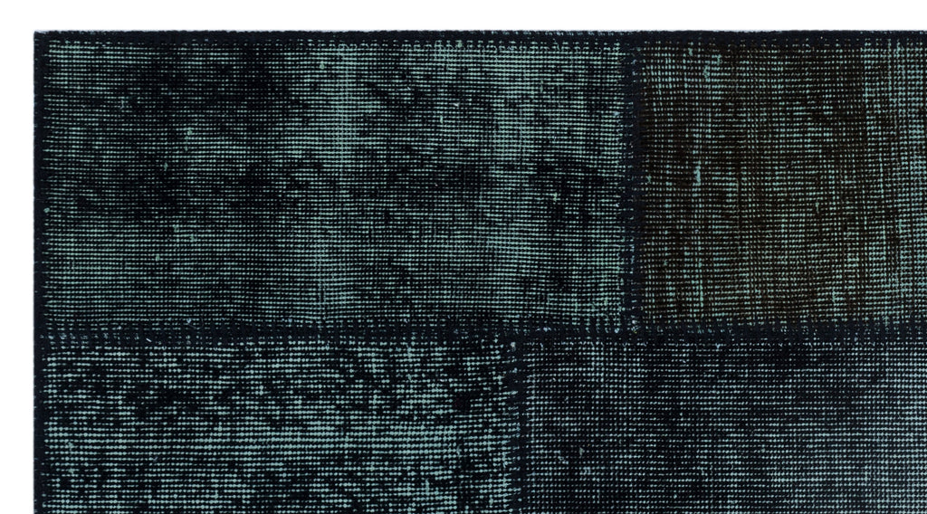 Black Over Dyed Patchwork Unique Rug 2'7'' x 4'11'' ft 80 x 150 cm