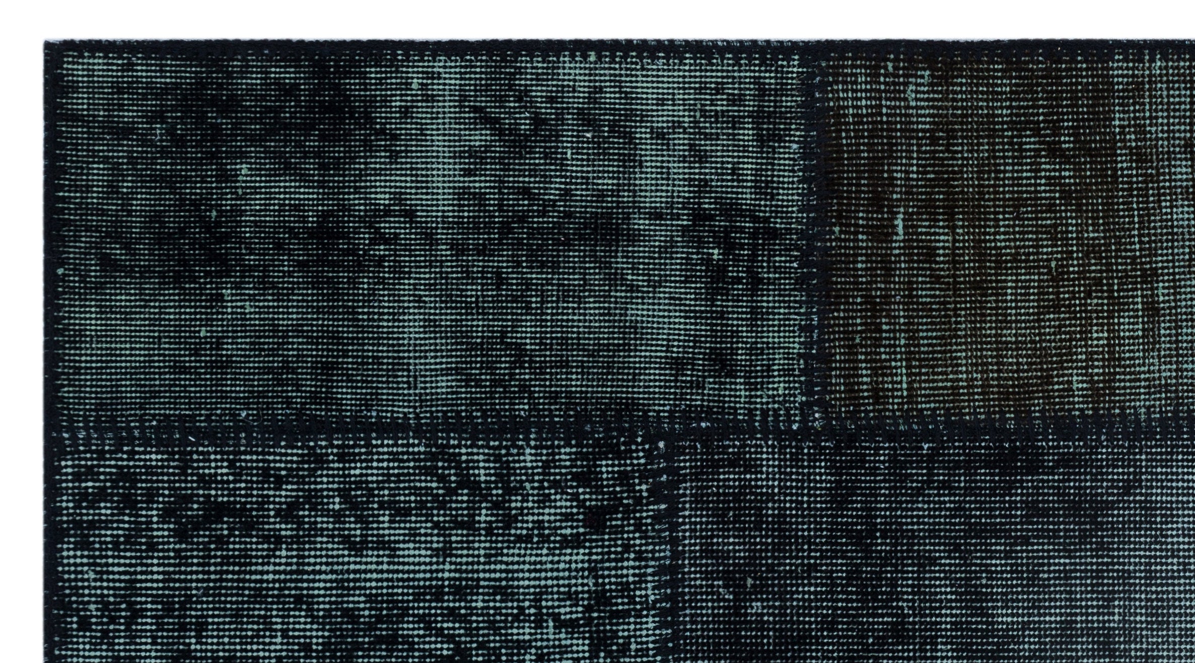 Black Over Dyed Patchwork Unique Rug 2'7'' x 4'11'' ft 80 x 150 cm