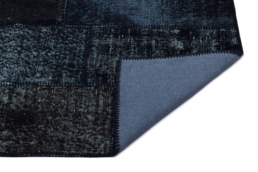 Black Over Dyed Patchwork Unique Rug 2'7'' x 4'11'' ft 80 x 150 cm