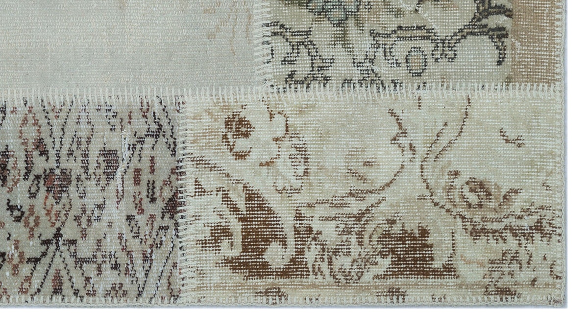 Beige Over Dyed Patchwork Unique Rug 2&#39;7&#39;&#39; x 4&#39;11&#39;&#39; ft 80 x 150 cm