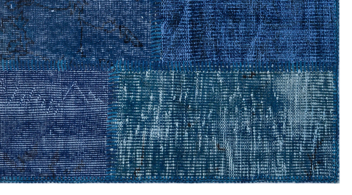 Blue Over Dyed Patchwork Unique Rug 2&#39;7&#39;&#39; x 4&#39;11&#39;&#39; ft 80 x 150 cm