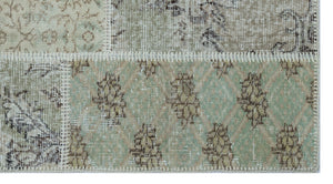 Beige Over Dyed Patchwork Unique Rug 2'7'' x 4'11'' ft 80 x 150 cm