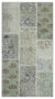 Beige Over Dyed Patchwork Unique Rug 2'7'' x 4'11'' ft 80 x 150 cm