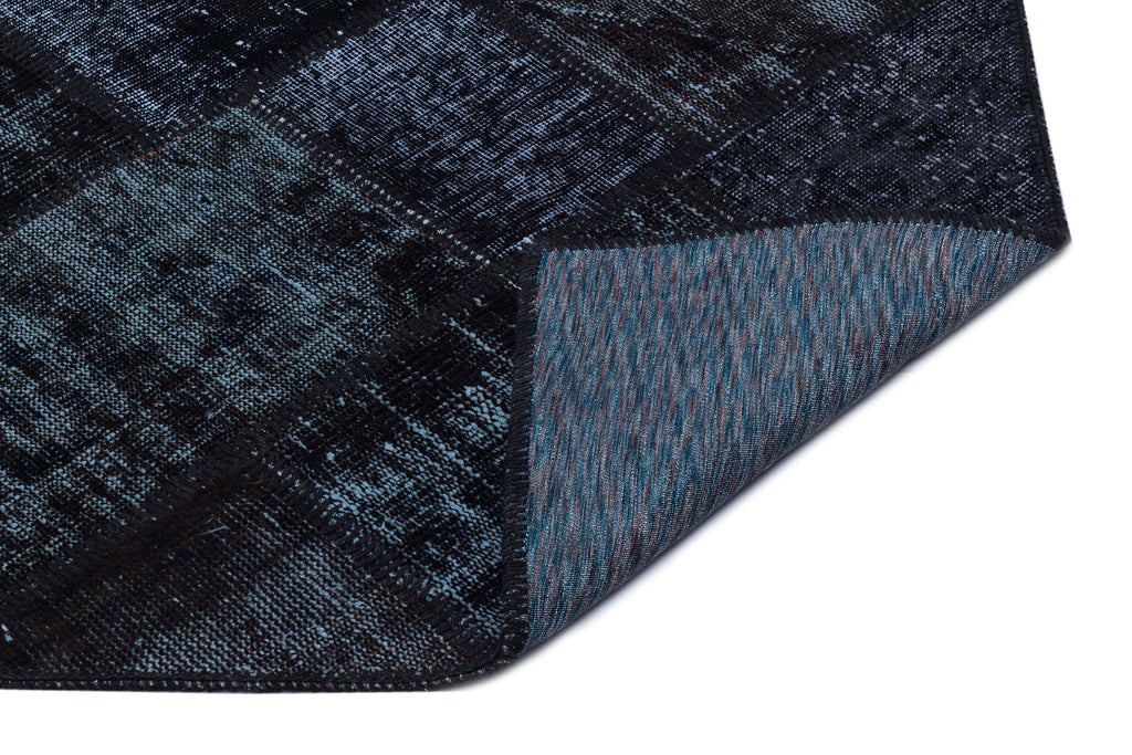Black Over Dyed Patchwork Unique Rug 2'7'' x 4'11'' ft 80 x 150 cm