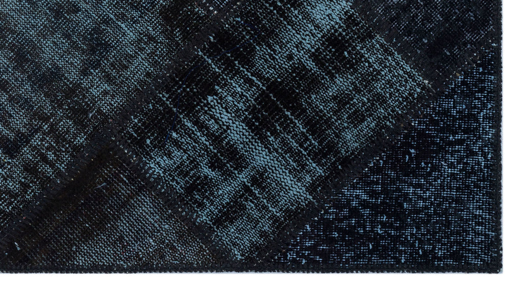 Black Over Dyed Patchwork Unique Rug 2'7'' x 4'11'' ft 80 x 150 cm