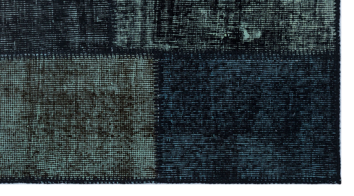 Black Over Dyed Patchwork Unique Rug 2&#39;7&#39;&#39; x 4&#39;11&#39;&#39; ft 80 x 150 cm