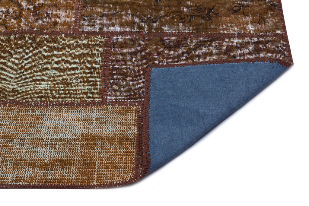 Brown Over Dyed Patchwork Unique Rug 2'7'' x 4'11'' ft 80 x 150 cm
