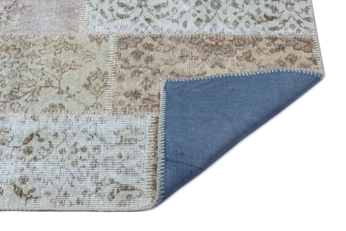 Beige Over Dyed Patchwork Unique Rug 2&#39;7&#39;&#39; x 4&#39;11&#39;&#39; ft 80 x 150 cm