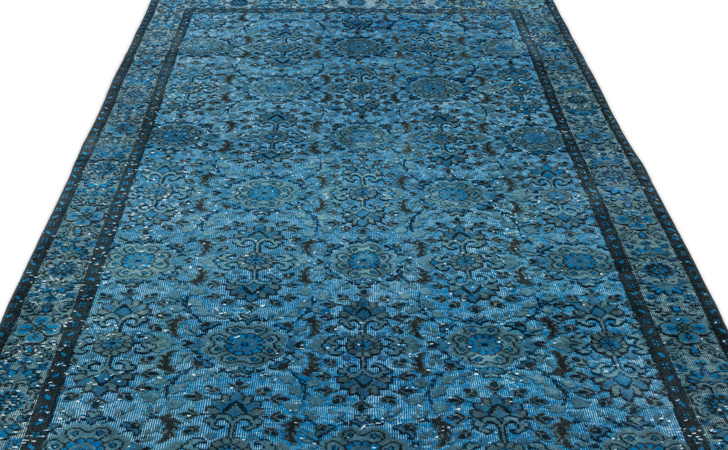 Turquoise  Over Dyed Carved Rug 5'6'' x 9'7'' ft 168 x 292 cm