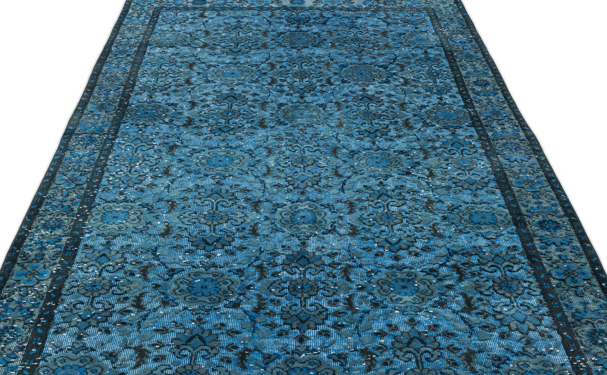 Turquoise  Over Dyed Carved Rug 5&#39;6&#39;&#39; x 9&#39;7&#39;&#39; ft 168 x 292 cm