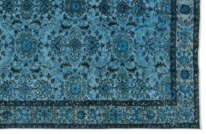 Turquoise  Over Dyed Carved Rug 5'6'' x 9'7'' ft 168 x 292 cm