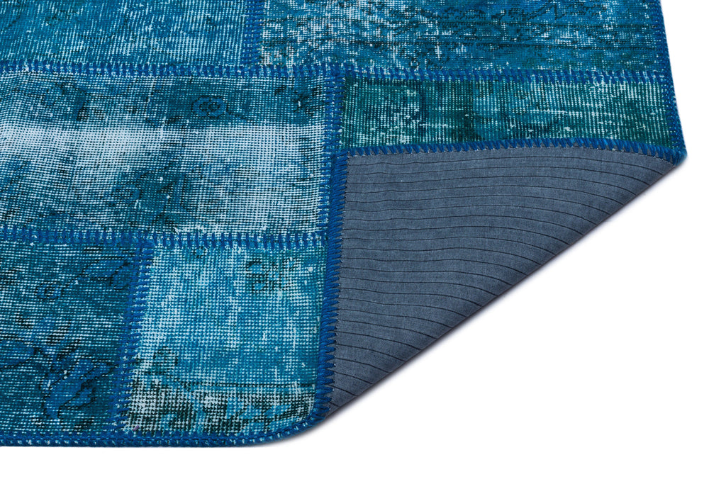 Turquoise  Over Dyed Patchwork Unique Rug 2'7'' x 4'11'' ft 80 x 150 cm