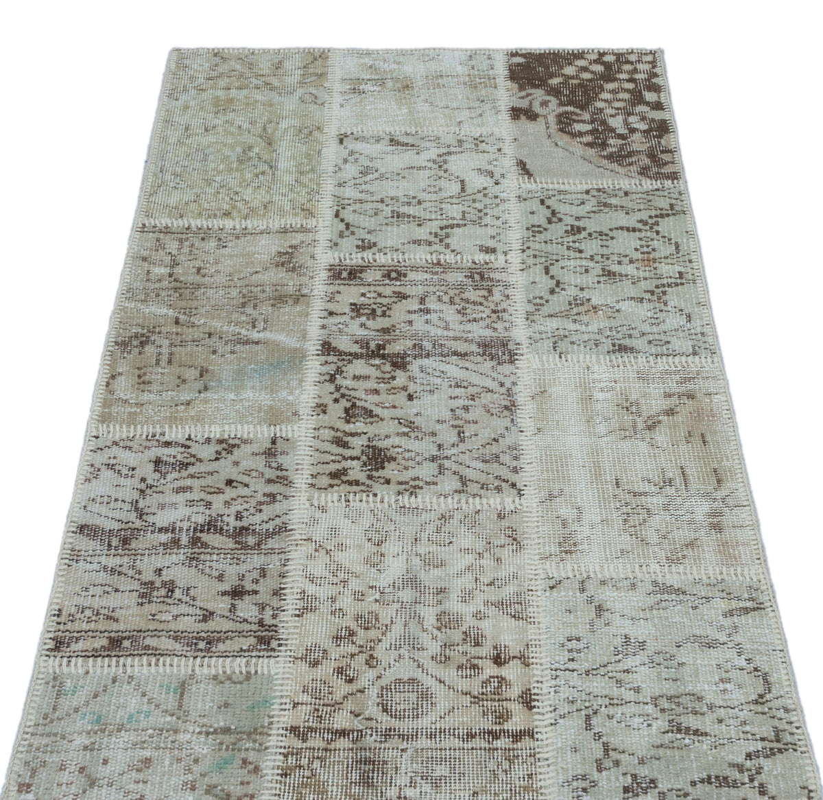 Beige Over Dyed Patchwork Unique Rug 2&#39;7&#39;&#39; x 4&#39;11&#39;&#39; ft 80 x 150 cm
