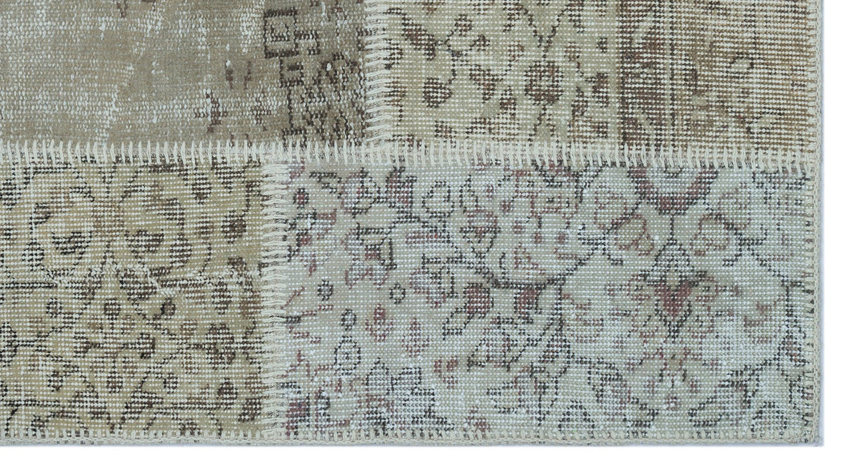 Beige Over Dyed Patchwork Unique Rug 2&#39;7&#39;&#39; x 4&#39;11&#39;&#39; ft 80 x 150 cm