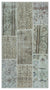 Beige Over Dyed Patchwork Unique Rug 2'7'' x 4'11'' ft 80 x 150 cm