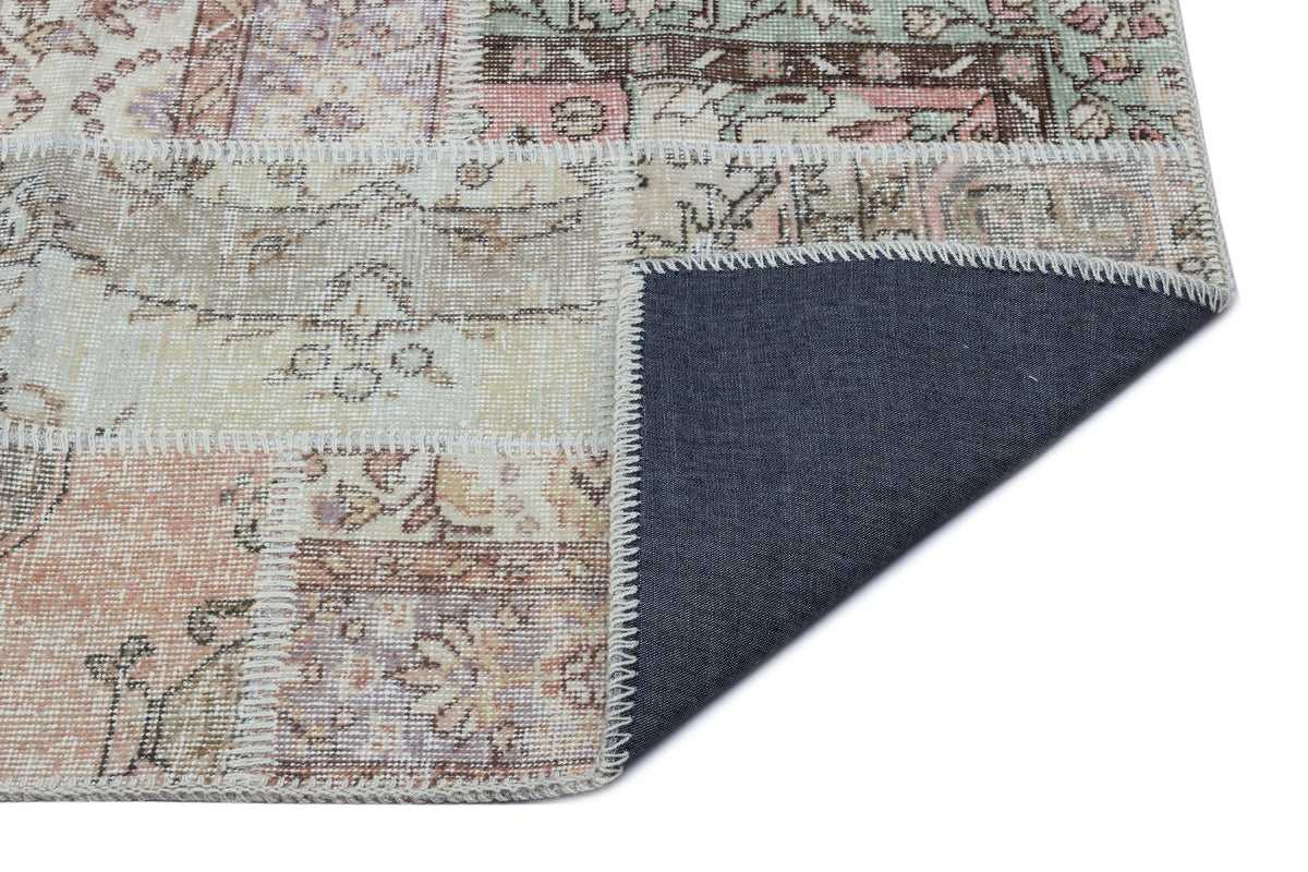 Beige Over Dyed Patchwork Unique Rug 2&#39;7&#39;&#39; x 4&#39;11&#39;&#39; ft 80 x 150 cm