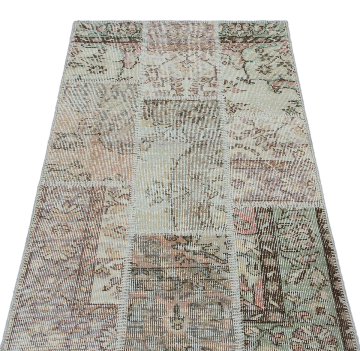 Beige Over Dyed Patchwork Unique Rug 2&#39;7&#39;&#39; x 4&#39;11&#39;&#39; ft 80 x 150 cm