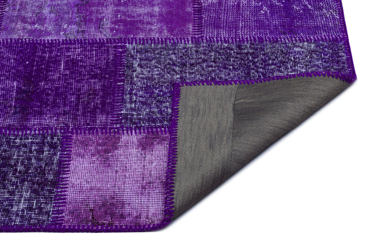 Purple Over Dyed Patchwork Unique Rug 2&#39;7&#39;&#39; x 4&#39;11&#39;&#39; ft 80 x 150 cm