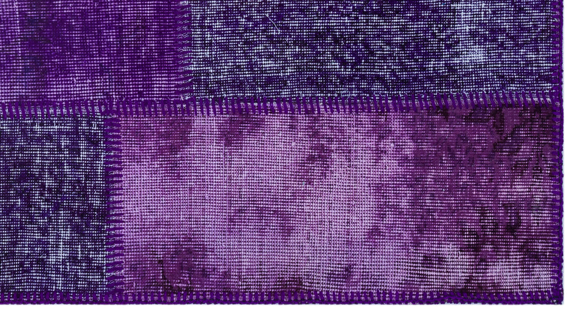 Purple Over Dyed Patchwork Unique Rug 2&#39;7&#39;&#39; x 4&#39;11&#39;&#39; ft 80 x 150 cm