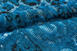 Turquoise  Over Dyed Carved Rug 5'4'' x 8'8'' ft 162 x 264 cm