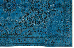 Turquoise  Over Dyed Carved Rug 5'4'' x 8'8'' ft 162 x 264 cm