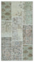 Beige Over Dyed Patchwork Unique Rug 2'7'' x 4'11'' ft 80 x 150 cm