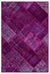Fuchsia Over Dyed Patchwork Unique Rug 3'11'' x 5'11'' ft 120 x 180 cm