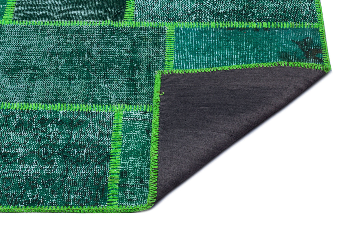 Green Over Dyed Patchwork Unique Rug 3&#39;11&#39;&#39; x 5&#39;11&#39;&#39; ft 120 x 180 cm